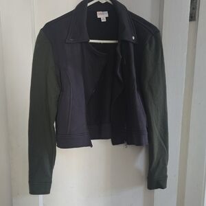 LuLaRoe Black and Green Bomber Jacket